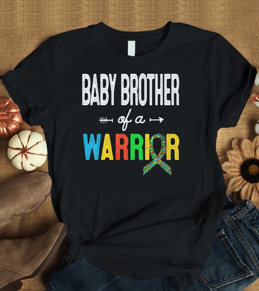 Baby Brother of a Warrior Autism Awareness T-Shirt
