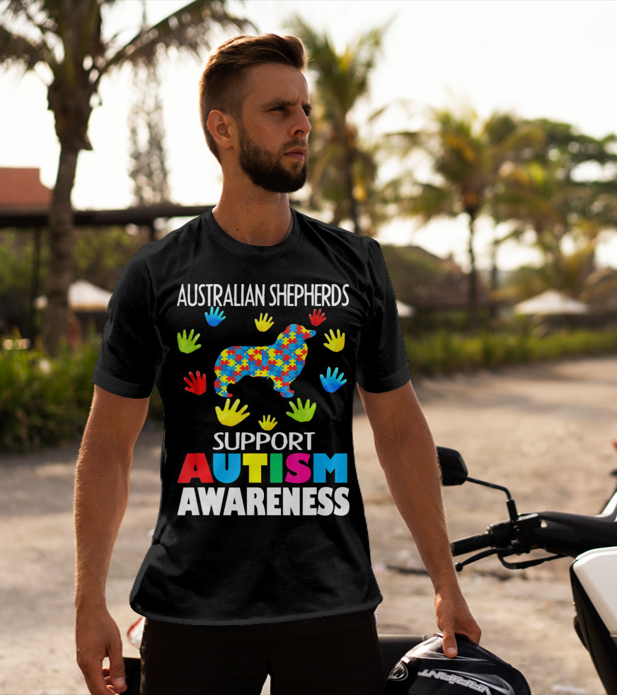 Australian Shepherds Support Autism Awareness T-Shirt