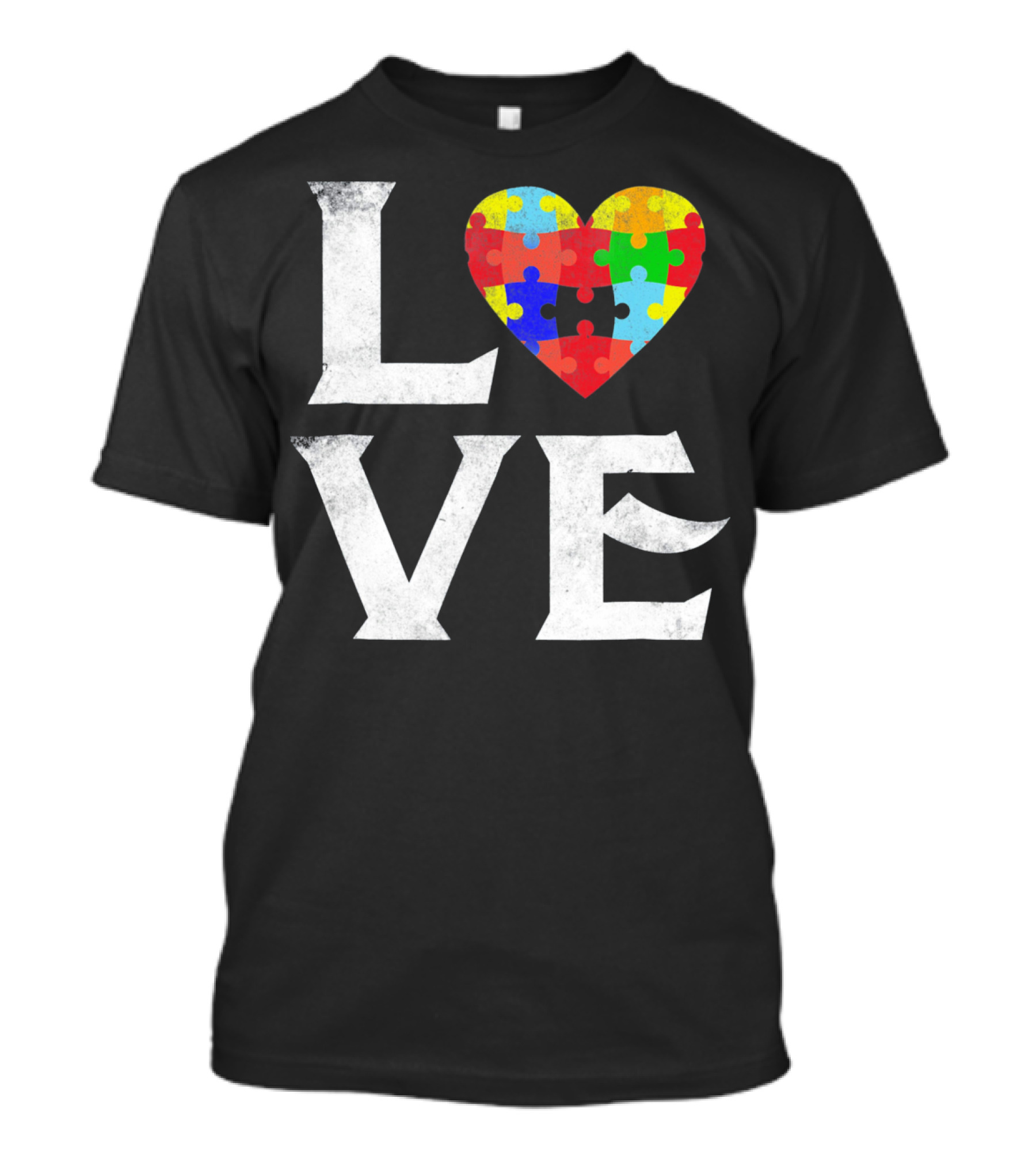 Love Heart Puzzles Autism Awareness T-Shirt