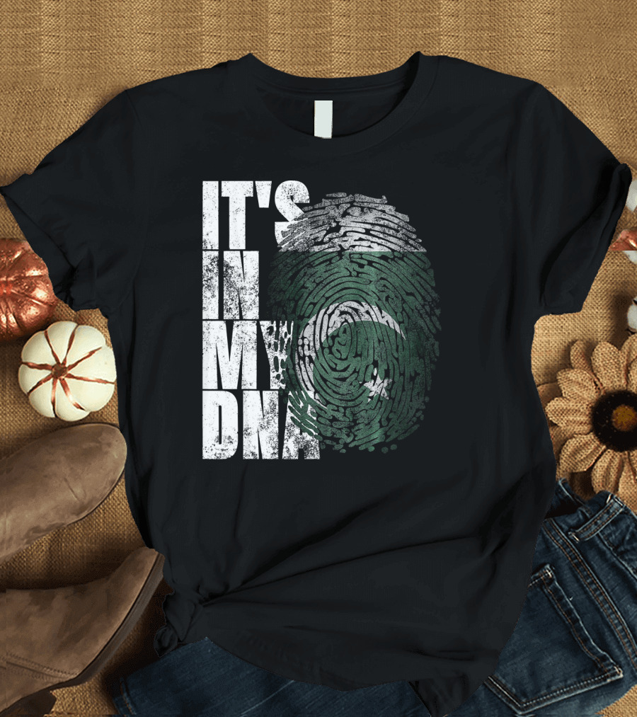 It's In My DNA Pakistani Flag Fingerprint T-Shirt