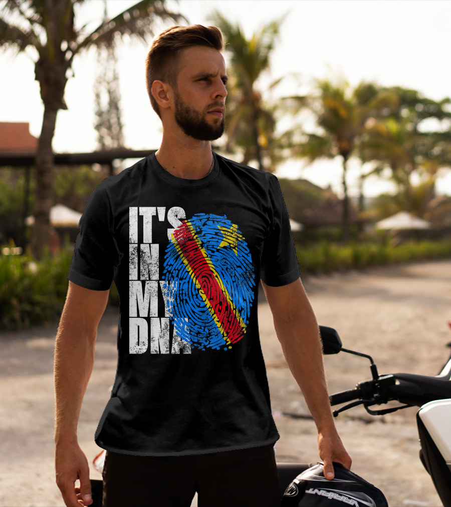 It's In My DNA Congo Flag Fingerprint Afro T-Shirt