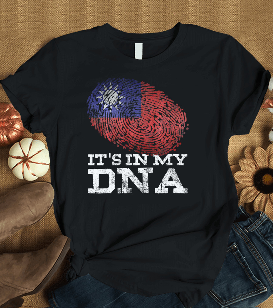 It's In My DNA Taiwanese Proud Asia Fingerprint Flag T-Shirt