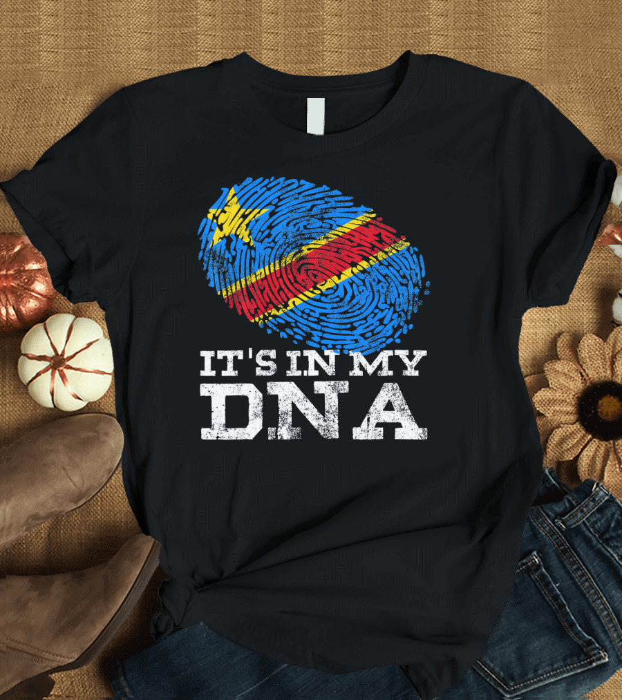 It's In My DNA Congolese African Fingerprint Flag T-Shirt