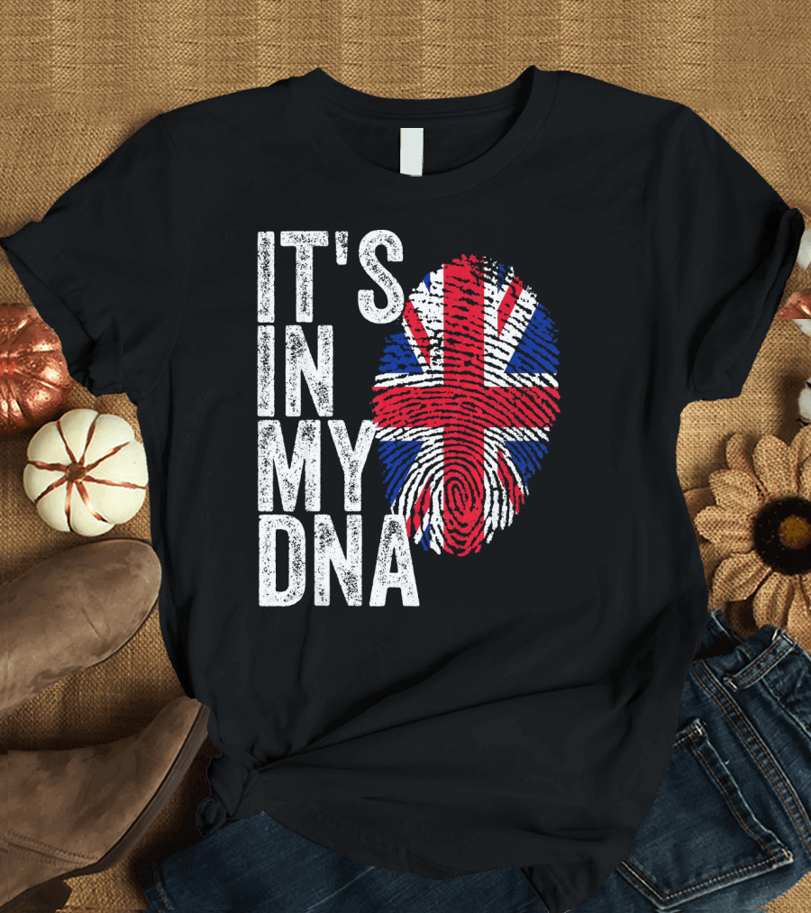 IT'S IN MY DNA UK Union Jack Fingerprint Flag T-Shirt