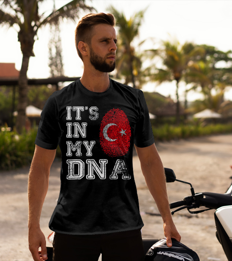 It's In My DNA Turkey Flag Fingerprint T-Shirt