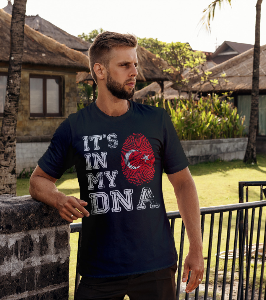 It's In My DNA Turkey Flag Fingerprint T-Shirt