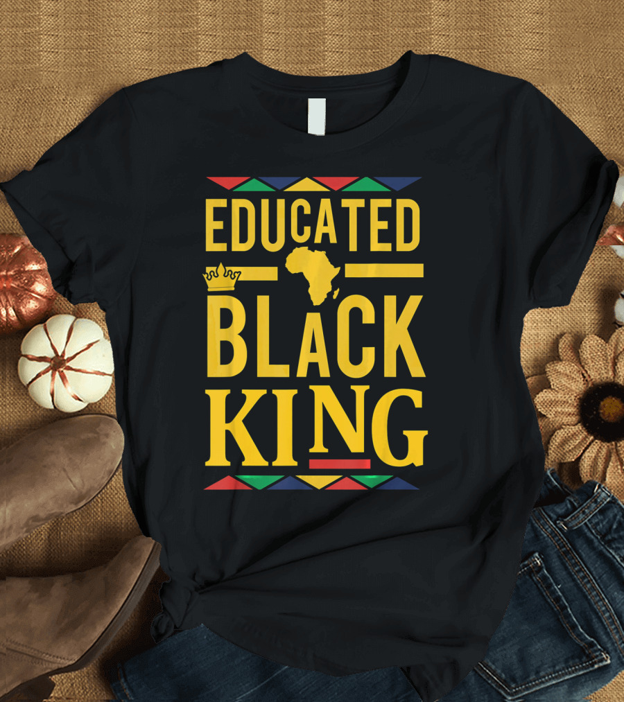 Educated Black King Africa Crown Dashiki T-Shirt