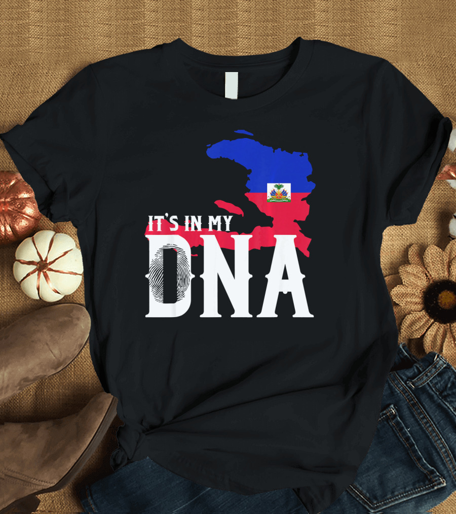It's In My DNA Fingerprint Prideful Haiti Flag Map T-Shirt