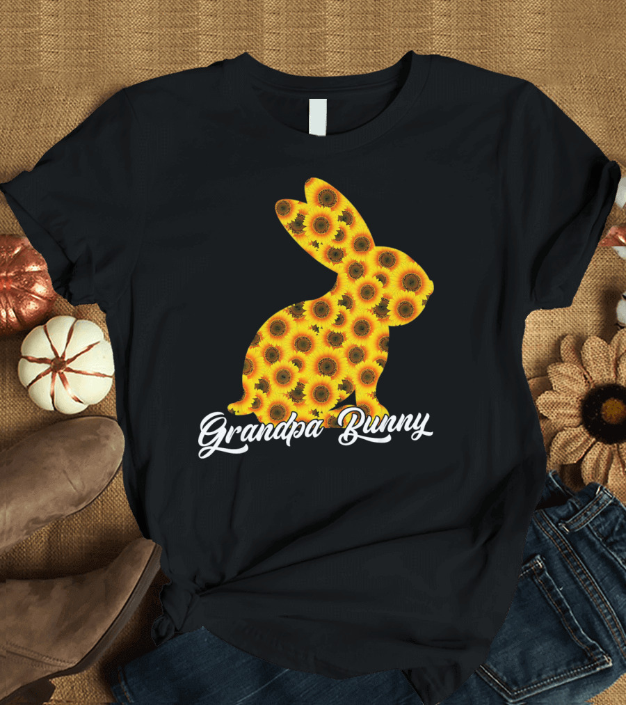 Grandpa Bunny Sunflower Floral T-Shirt