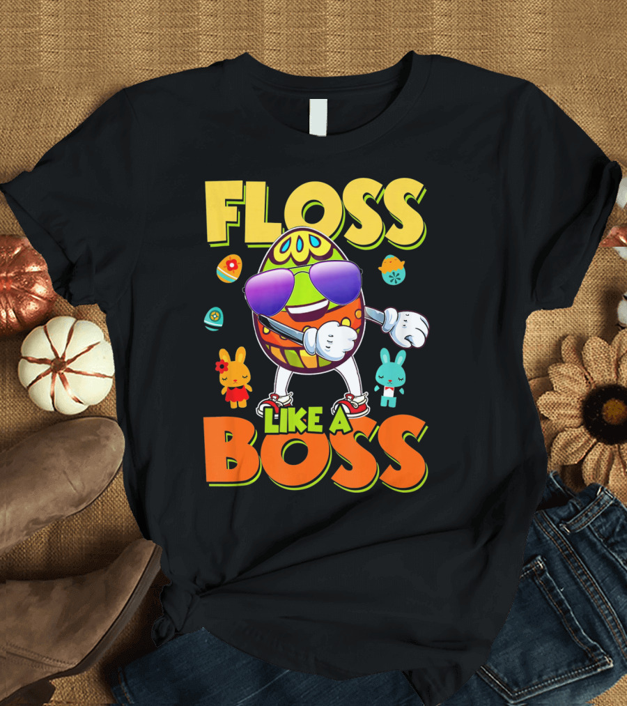 Floss Like a Boss Easter Egg with Kids and Bunnies T-Shirt