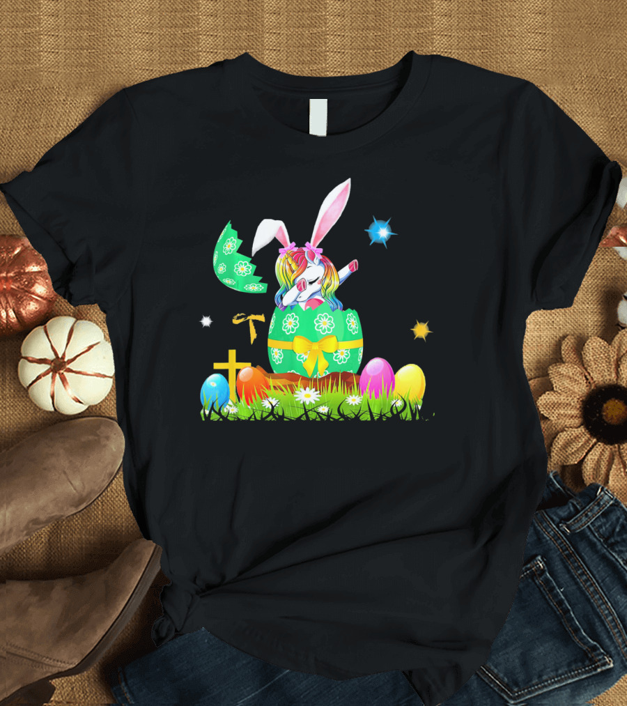 Unicorn Bunny Easter Egg Starry Spring T-Shirt