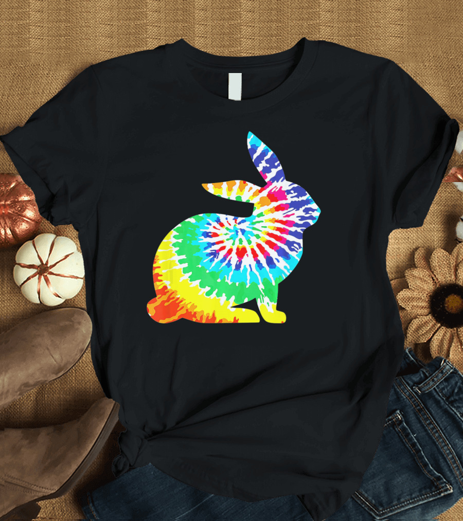 Tie Dye Rabbit Colorful Spiral Tie Dyed T-Shirt