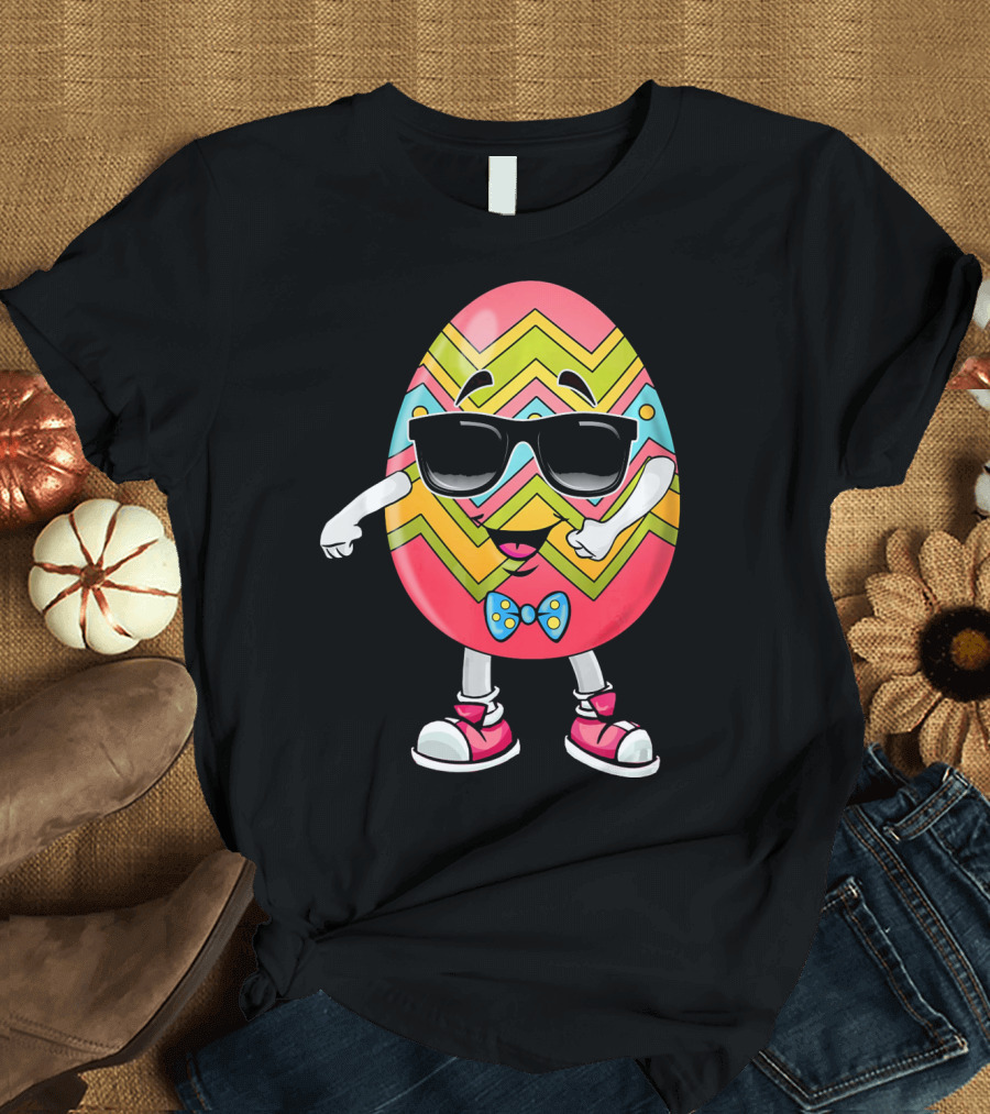 Floss Like a Boss Easter Egg Dance with Sunglasses and Bow Tie T-Shirt