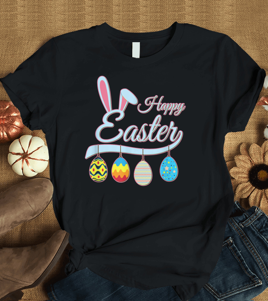 Happy Easter Bunny with Easter Eggs T-Shirt