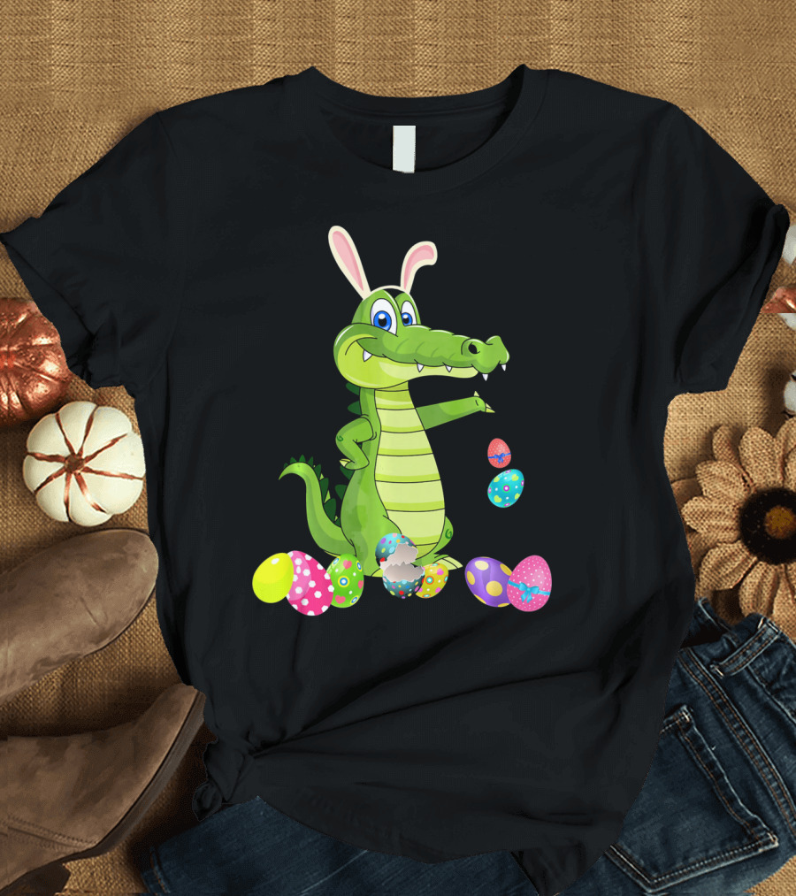 Alligator Bunny Rabbit Hat Easter Eggs T-Shirt