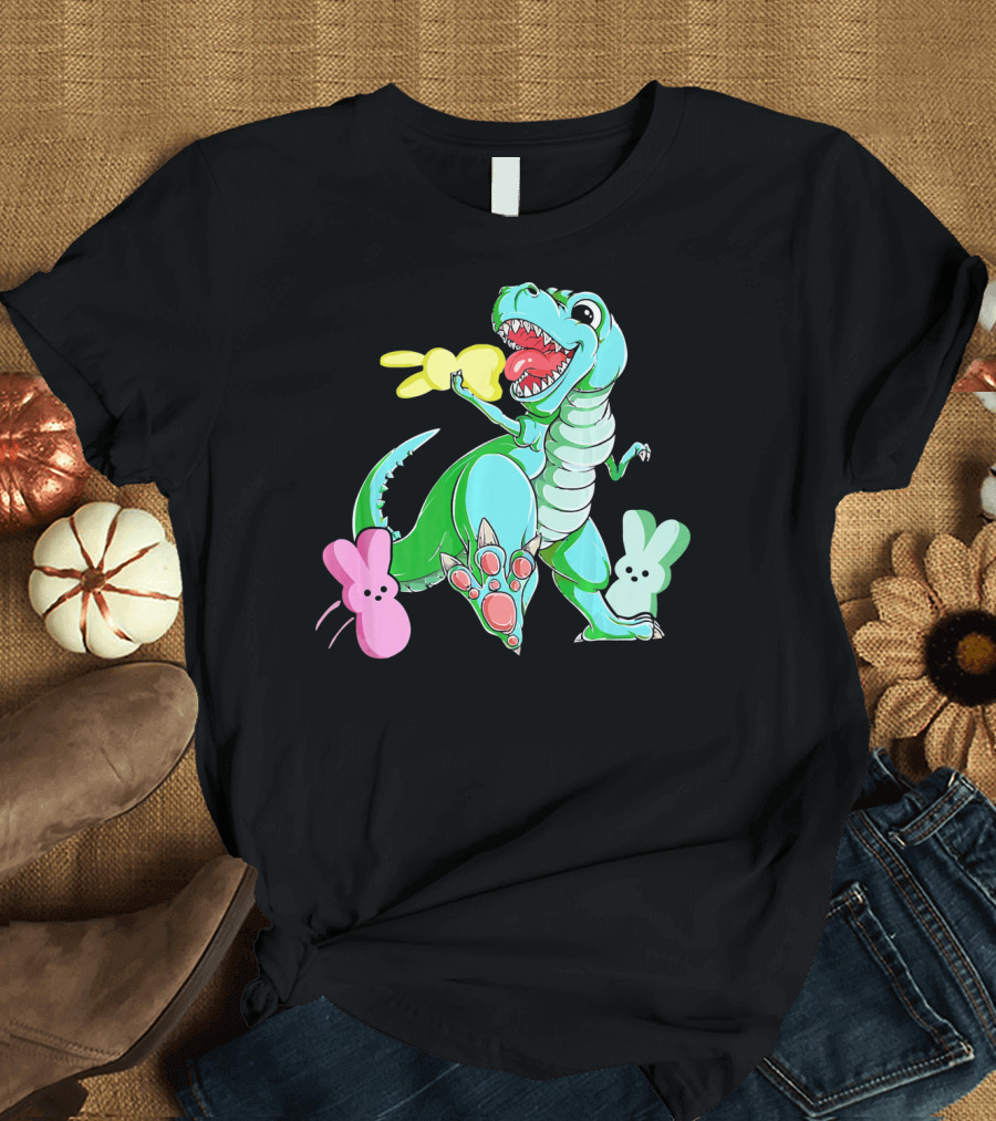 Dinosaur Rex Eat Bunny Peeps Happy Easter T-Shirt
