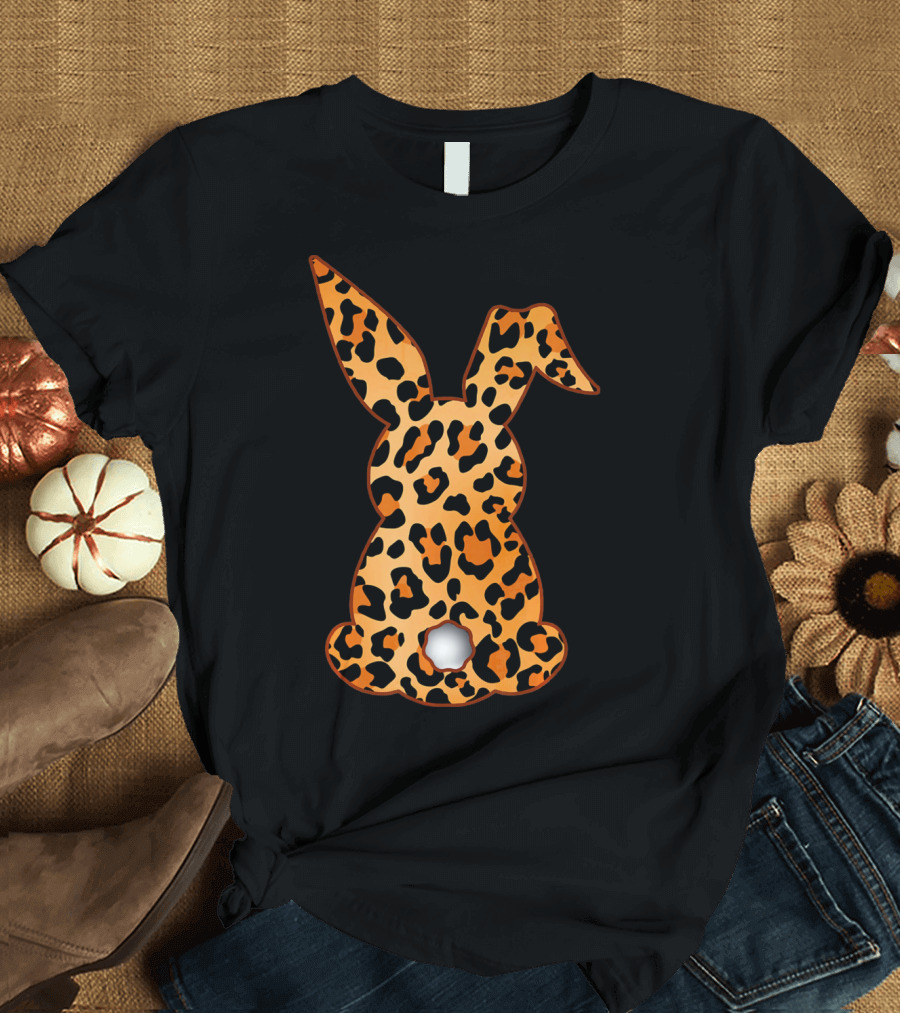 Bunny Leopard Print Floral Pattern Rabbit T-Shirt