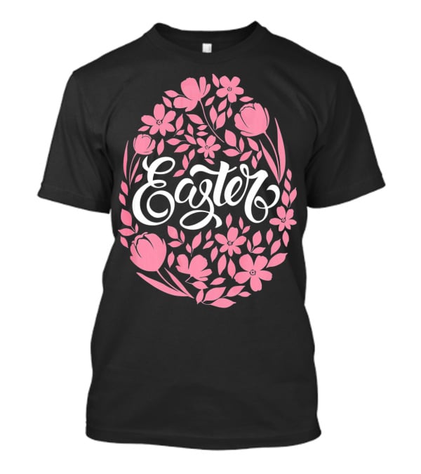 Easter Egg With Pink Flowers T-Shirt