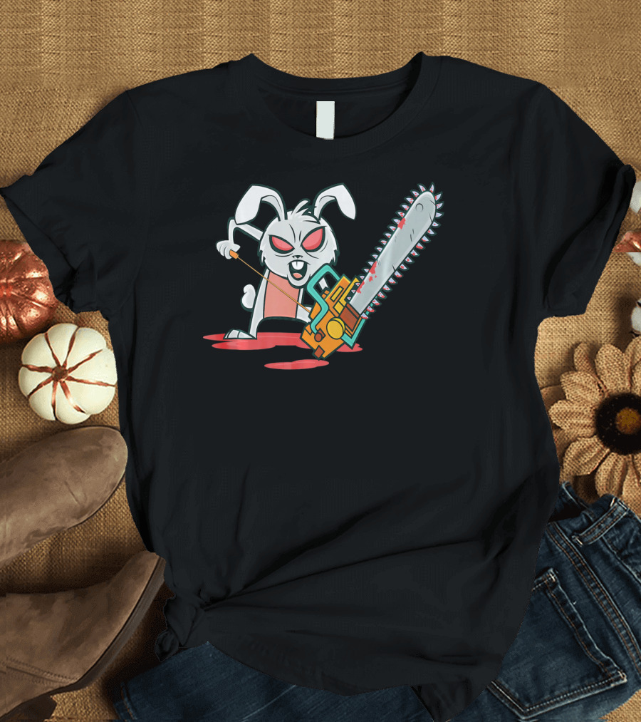 Crazy Easter Bunny with Chain Saw Super Blood T-Shirt