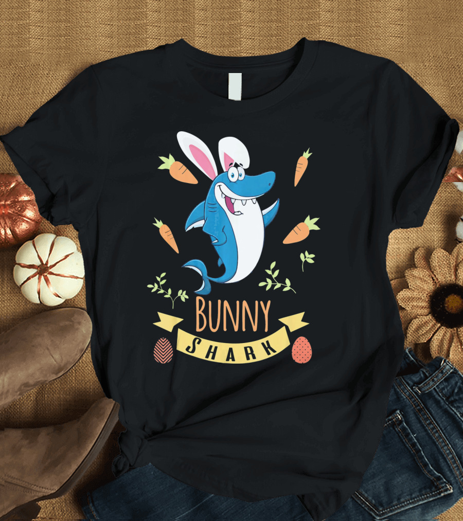 Bunny Shark Easter Carrot Egg Adventure T-Shirt