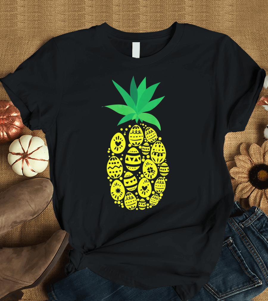 Funny Pineapple Easter Eggs Hunting East T-Shirt