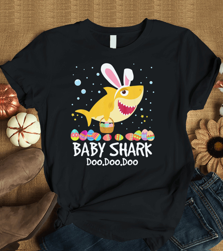 BABY SHARK Doo Doo Doo Bunny Ear Easter Egg Basket T-Shirt