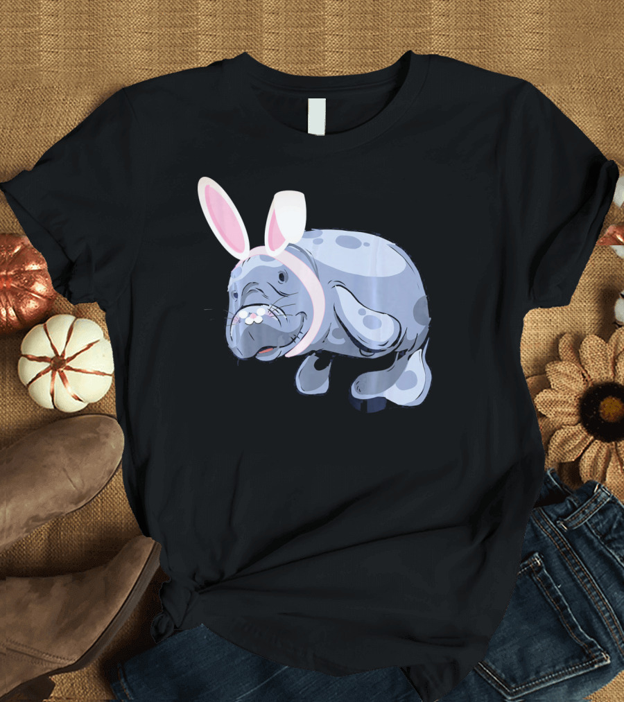 Easter Bunny Manatee with Funny Bunny Ears T-Shirt