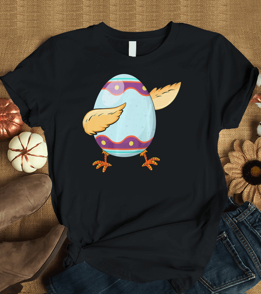 Happy Easter Day Funny Dabbing Egg with Wings and Feet T-Shirt