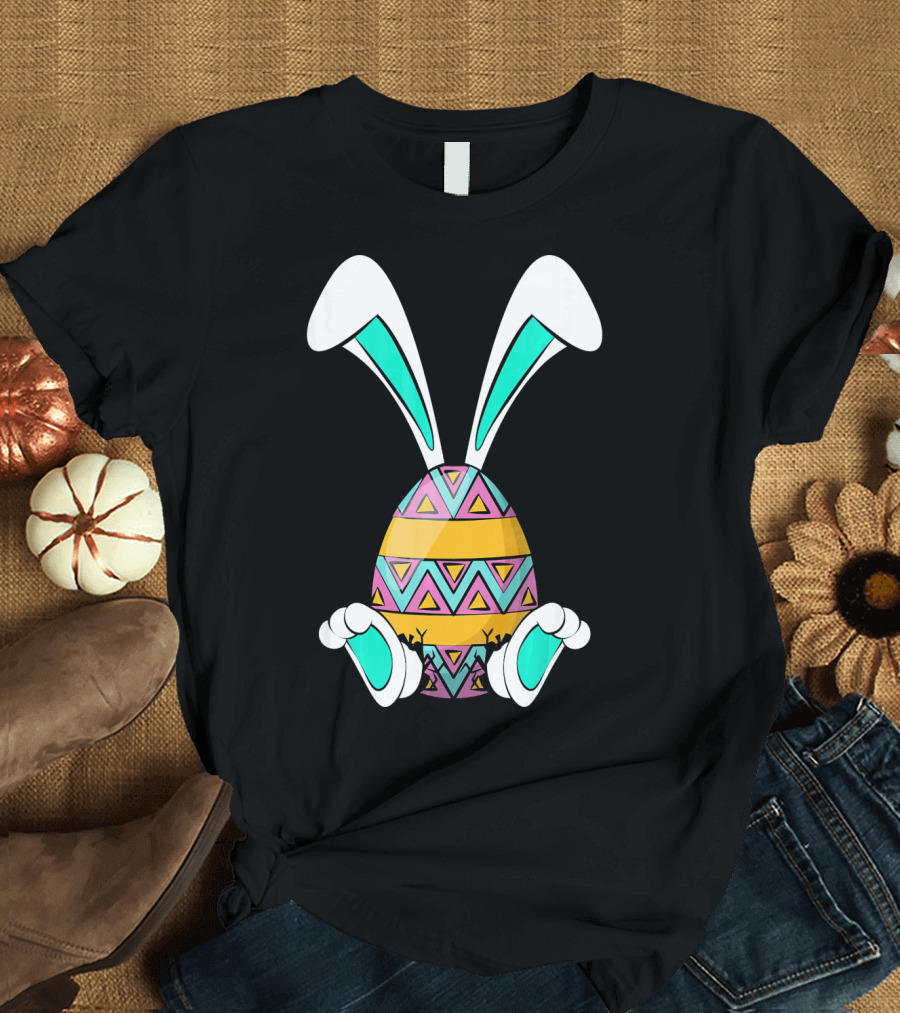 Easter Egg Rabbit Bunny Ears and Legs Colorful T-Shirt