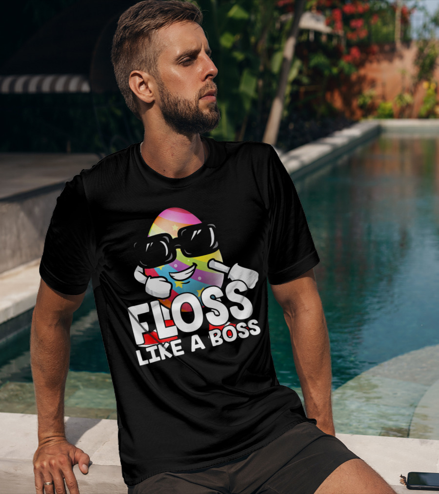 Floss Like A Boss Rainbow Egg With Sunglasses T-Shirt