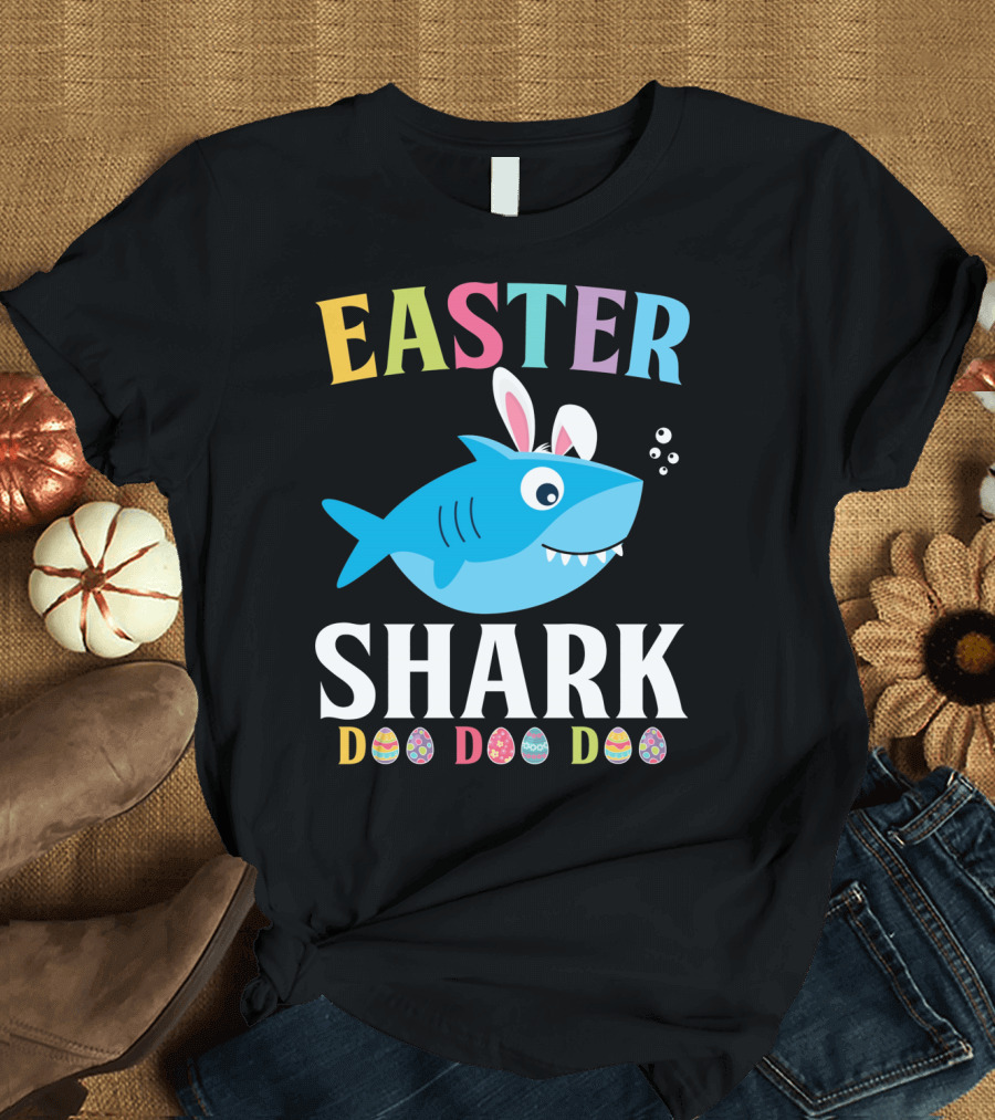 Easter Shark Bunny Do Do Do Kids Toddler T-Shirt