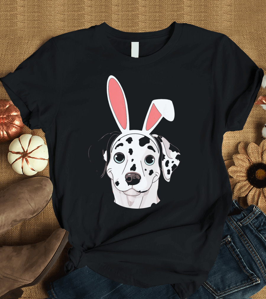 Dalmatian with Bunny Ears for Happy Easter T-Shirt