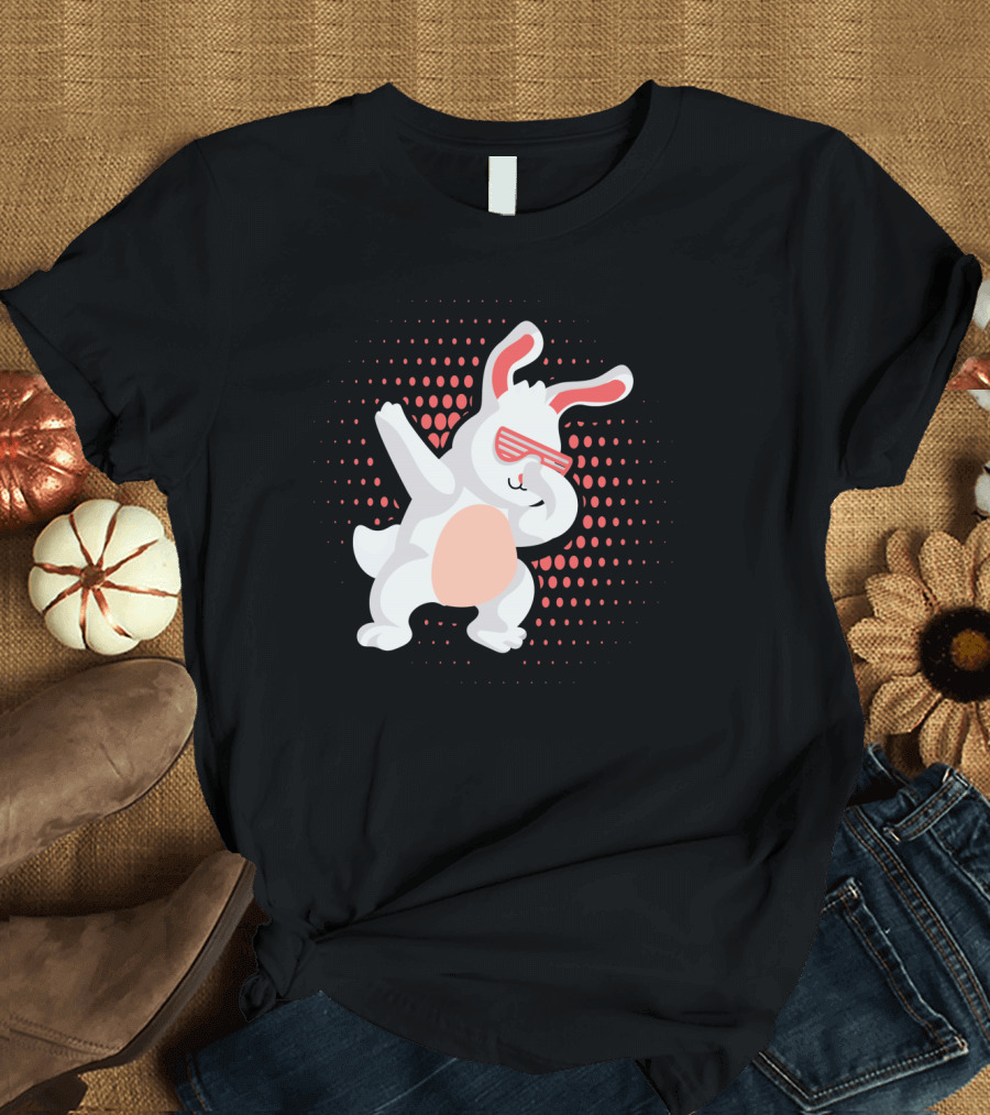 Funny Dabbing Hip Hop Bunny Easter with Shades T-Shirt