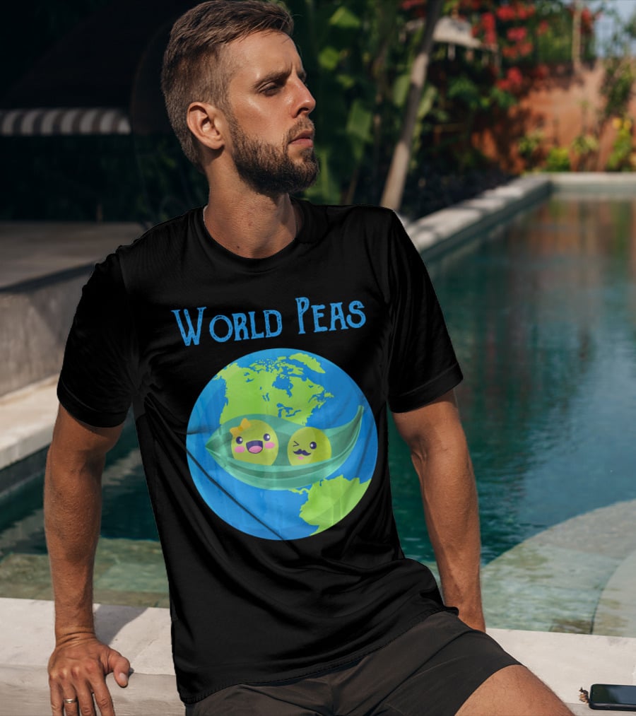 World Peas Funny World Peace Pun Earth Peas T-Shirt