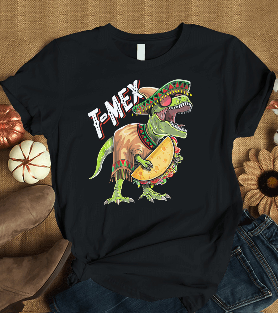 T-Mex Cinco de Mayo Dinosaur Taco Fiesta T-Shirt