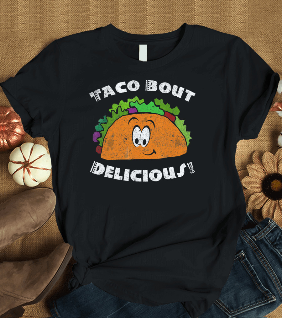 Taco Bout Delicious Taco Tuesday Cinco Smiling Taco T-Shirt