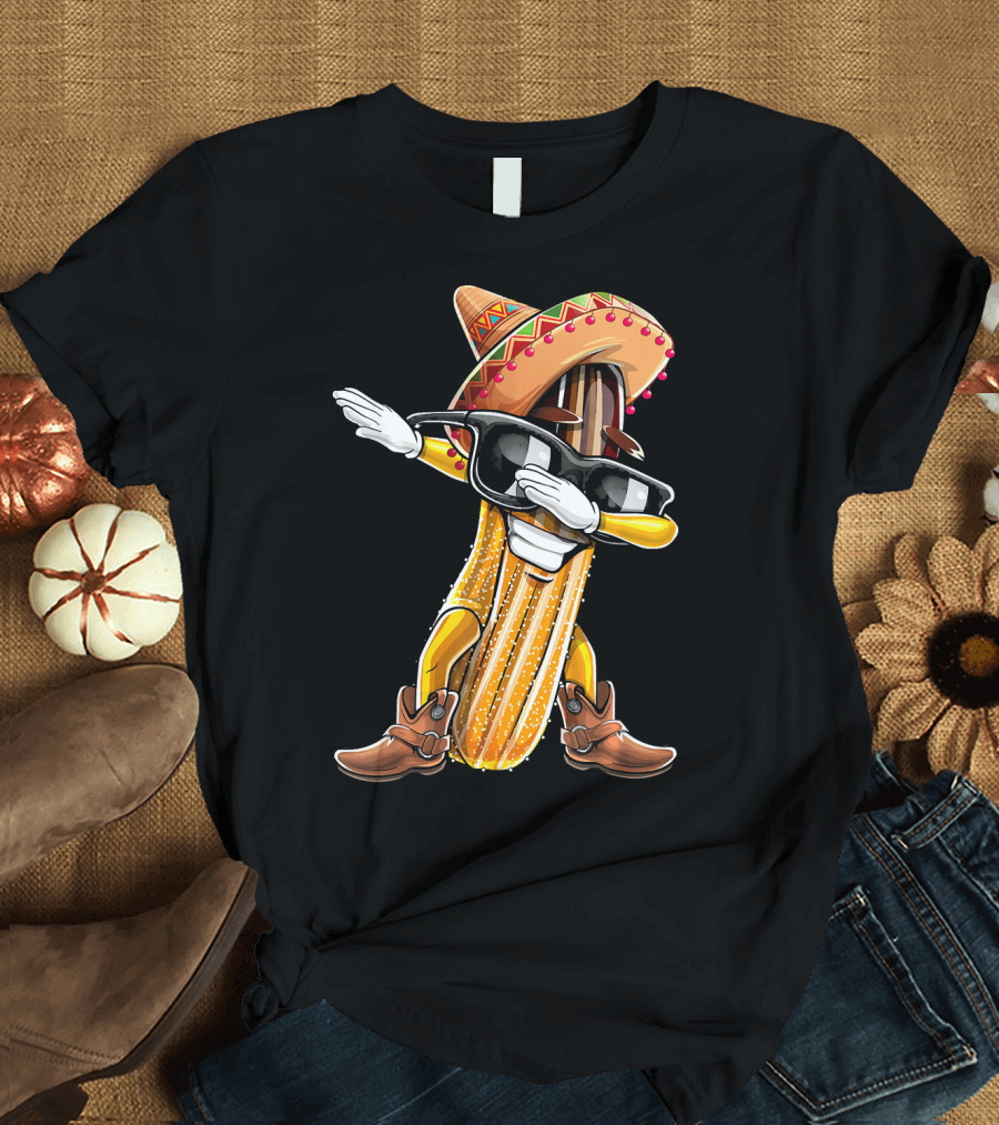 Dabbing Churro Sombrero Cinco De Mayo Party T-Shirt