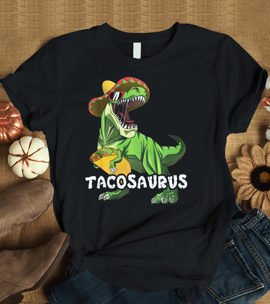 Tacosaurus Cinco De Mayo Rex Tac Dinosaur Sombrero Taco T-Shirt
