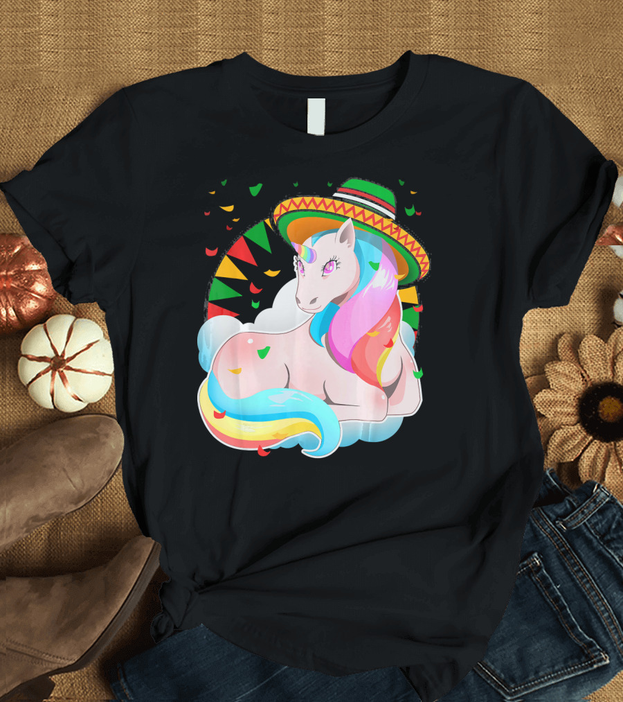 Cinco de Mayo Magical Unicorn Sombrero T-Shirt