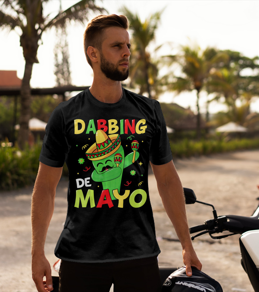 Dabbing Cactus Cinco De Mayo Sombrero Maracas T-Shirt