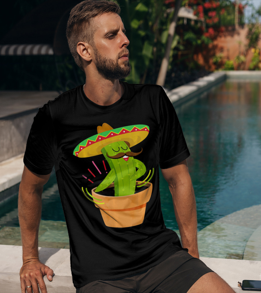 Flossing Cactus Sombrero Dance Cinco De Mayo T-Shirt
