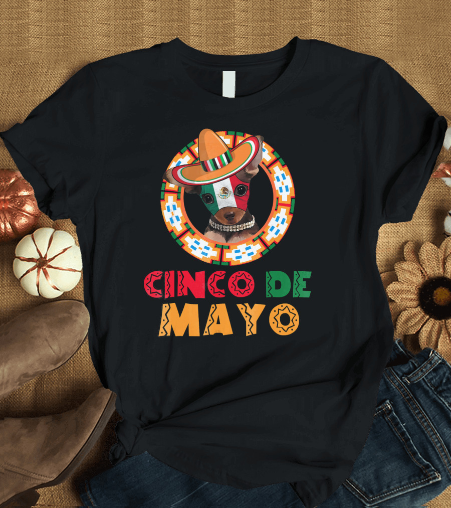 Cinco De Mayo Dog Chihuahua Mexican Sombrero T-Shirt