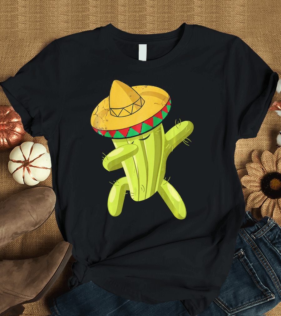 Dancing Cactus with Sombrero Funny Cinco de Mayo for Son T-Shirt