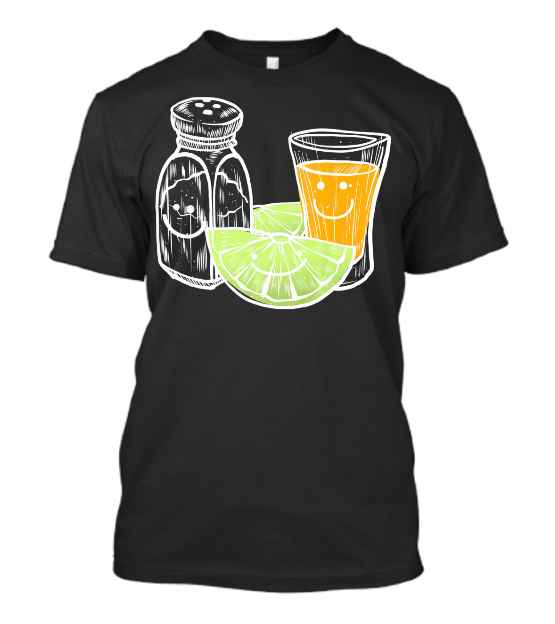 Cinco De Mayo Tequila Lime Salt Smiley Faces T-Shirt