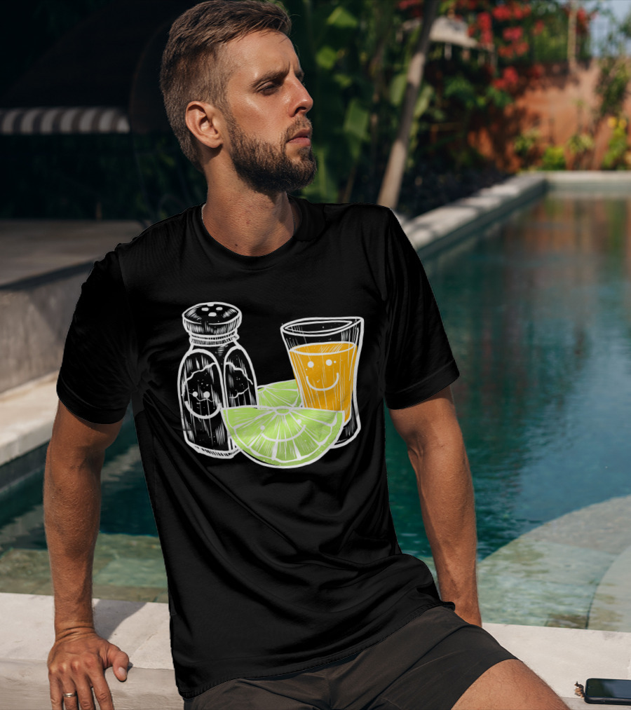 Cinco De Mayo Tequila Lime Salt Smiley Faces T-Shirt