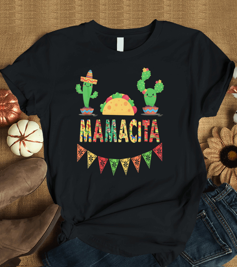 Mamacita Mexican Fiesta Cactus Taco T-Shirt