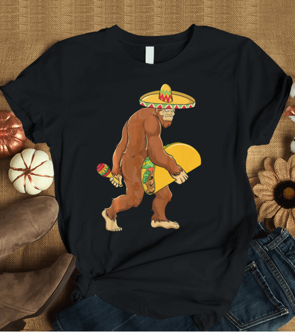 T-Shirt: Bigfoot Taco Boys Cinco De Mayo Sombrero Maracas Fiesta T-Shirt Bigfoot Taco Boys Cinco De Mayo Sombrero Maracas Fiesta T-Shirt