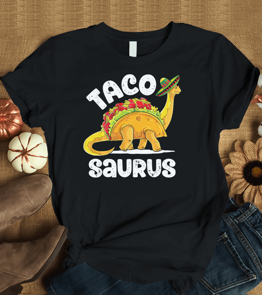 Tacosaurus Taco Dinosaur Rex Funny Sombrero T-Shirt