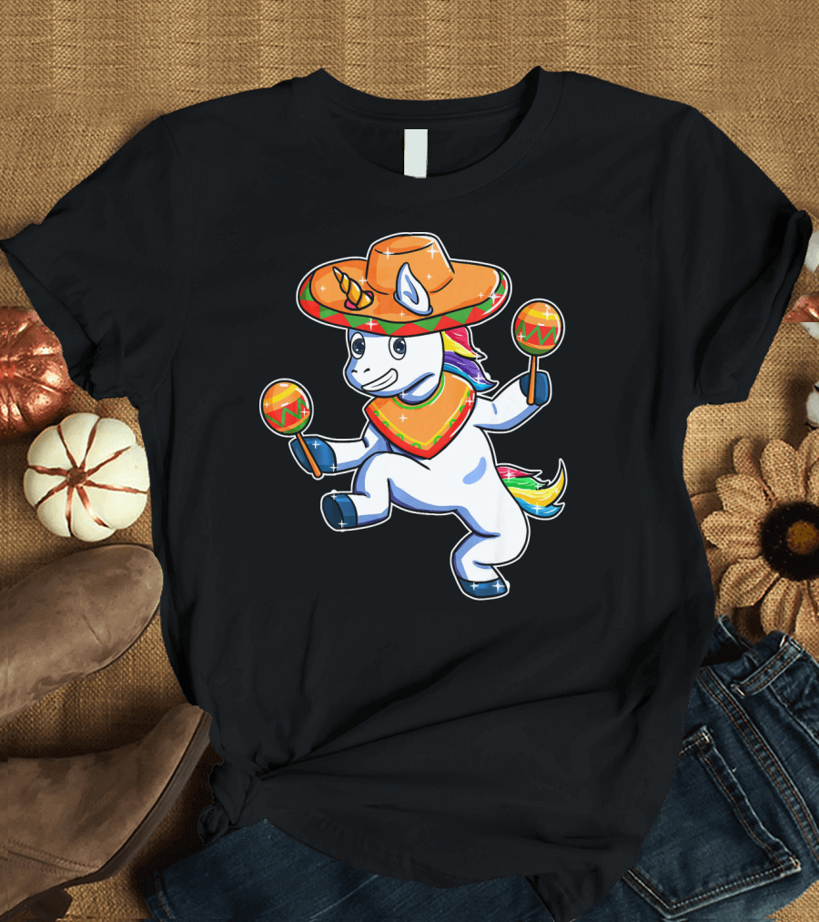 Funny Sombrero Unicorn Cinco de Mayo T-Shirt