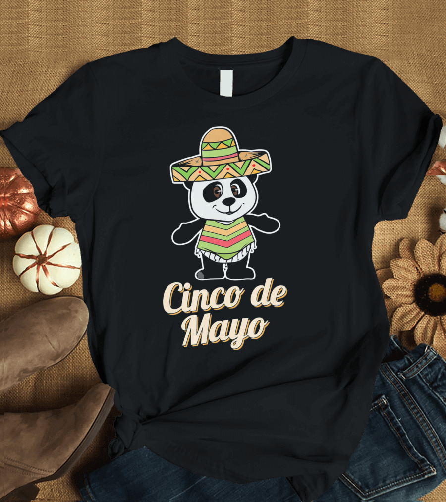 Cinco De Mayo Mexican Panda Sombrero T-Shirt